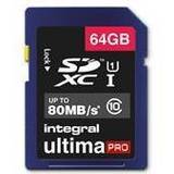 Integral SDXC Minneskort Integral UltimaPro SDXC UHS-I U1 80MB/s 64GB