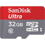 SanDisk 32 GB Minneskort & USB-minnen SanDisk Ultra MicroSDHC 80MB/s 32GB+Adapter
