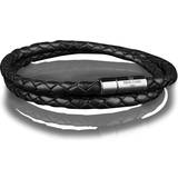 Skultuna Läder Armband Skultuna Rader Bracelet - Silver/Black