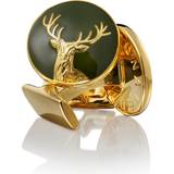 Skultuna The Hunter Deer Cufflinks - Gold/Green
