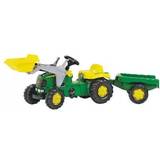 Rolly Toys Sparkbilar Rolly Toys John Deere Pedal Tractor with Working Front Loader & Detachable Trailer
