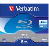 25 GB - Blu-ray Optisk lagring Verbatim BD-R 25GB 6x Jewelcase 5-Pack