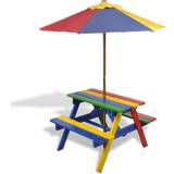 Hål för parasoll - Rektangulär Bänkbord vidaXL 40773