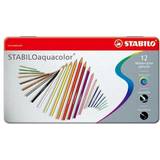 Stabilo Aquacolor 12 Watercolor Pencils Metal Box