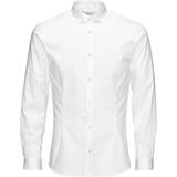 Herr - Vita Skjortor Jack & Jones Casual Slim Fit Long Sleeved Shirt - White/White