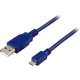 Gråa - USB-kabel Kablar Deltaco USB A - USB Micro-B 2.0 1m