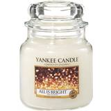 Yankee Candle Vita Inredningsdetaljer Yankee Candle All Is Bright Medium Doftljus 411g