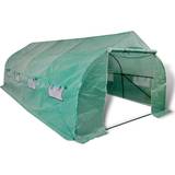 vidaXL Portable Polytunnel Greenhouse 18m² Rostfritt stål Plast