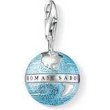 Thomas Sabo Charm Club Globe Charm Pendant - Blue/Silver