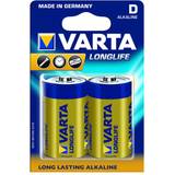 Alkaliska - Engångsbatterier Batterier & Laddbart Varta Longlife D 2-pack