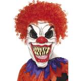 Gummi/Latex - Röd Masker Smiffys Skrämmande Clownmask med Hår