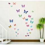 Decowall Väggdekor Decowall 30 Vibrant Butterflies Wall Stickers