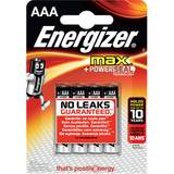 AAA (LR03) - Alkaliska Batterier & Laddbart Energizer AAA Max Alkaline 4-pack
