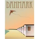 Vissevasse Denmark Beach Huts Poster 15x21cm