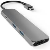 Vita Datortillbehör Satechi Slim Aluminium USB-C Multi-Port