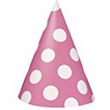Unique Party Partyhattar Unique Party Hats Polka Dot Party Pink 8-pack