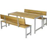 Natur - Stål Trädgårdsbord Plus Plank Set 185402-3