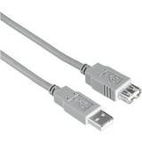 Single-wire - Skärmad Kablar Hama USB A - USB A M-F 2.0 3m