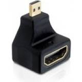 DeLock High Speed with Ethernet (4K) - Kabeladaptrar Kablar DeLock HDMI - HDMI Micro High Speed with Ethernet (Angled) Adapter M-F