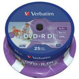 Dvd double layer verbatim Verbatim DVD+R 8.5GB 8x Spindle 25-Pack Inkjet