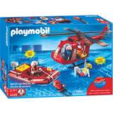 Playmobil Helikoptrar Playmobil SOS Helicopter Rescue Boat 5005
