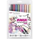 Penselpennor Tombow Brush Pen Ritpennor ABT Dual Brush Manga 10-pack