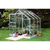 Kvadratisk Fristående växthus Halls Greenhouses Popular 66 3.8m² Aluminium Glas