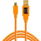 Orange - USB-kabel Kablar Tether Tools USB A - USB Mini-B 5 Pin 2.0 4.6m