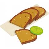 Goki Träleksaker Rolleksaker Goki Sliced Bread, 4 Slices, 1 Lettuce Leaf