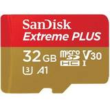 Minneskort SanDisk Extreme Plus microSDHC UHS-I U3 V30 A1 95/90MB/s 32GB +Adapter