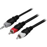 Deltaco AWG28 3.5mm - 2RCA 1m
