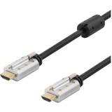Kablar Deltaco HDMI - HDMI High Speed with Ethernet (2x screw) 1.5m