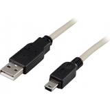 Gråa - USB-kabel Kablar Deltaco USB A - USB Mini-B 2.0 0.5m
