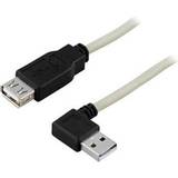 USB A-USB A - USB-kabel Kablar Deltaco USB A - USB A (angled) M-F 2.0 0.2m
