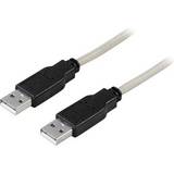 Gråa - USB-kabel Kablar Deltaco USB A - USB A 2.0 1m