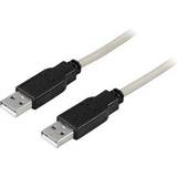 2.0 - Gråa - USB-kabel Kablar Deltaco USB A - USB A 2.0 2m