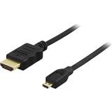 HDMI-kablar Deltaco HDMI - HDMI Micro High Speed with Ethernet 1m