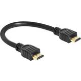 Guld - HDMI-kablar - Standard HDMI-Standard HDMI DeLock 4K High Speed HDMI with Ethernet HDMI-HDMI 0.2m