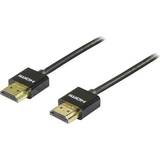 Kablar Deltaco Thin Gold HDMI - HDMI High Speed with Ethernet 1m