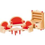 Goki Träleksaker Dockor & Dockhus Goki Furniture For Flexible Puppets Living Room