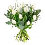 Gröna Snittblommor Blommor till begravning & kondoleanser White Tulips Buntar