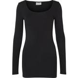 Dam - U-ringning T-shirts Vero Moda Casual Long Sleeved Blouse - Black/Black