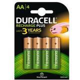 Engångsbatterier - NiMH Batterier & Laddbart Duracell Rechargable Plus AA (4Pcs)