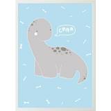 Blåa Tavlor & Posters A Little Lovely Company Baby Brontosaurus Poster 50x70cm