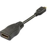 High Speed with Ethernet (4K) - Kabeladaptrar Kablar Deltaco HDMI - HDMI Micro High Speed with Ethernet Adapter F-M 0.1m