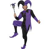 Smiffys Medeltid Maskeradkläder Smiffys Medieval Jester Costume Black & Purple
