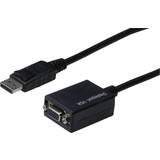 Kabeladaptrar - Skärmad - VGA Kablar Digitus DisplayPort - VGA Adapter M-F 0.2m