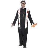 Herrar Maskerad Smiffys Mens Zombie Priest Costume