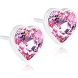Smycken Blomdahl Heart Earrings 6mm - White/Pink