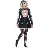 Rosa - Skelett Maskeradkläder Smiffys Sugar Skull Sweetie Costume